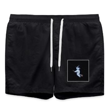 Robot witch in space - Swim Trunks - black - Front - AI Model Male 185 light (185cm)