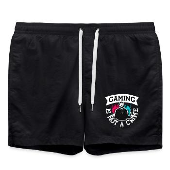 Gaming Not A Crime T-Shirt Design - Badeshorts - Schwarz - Vorne - AI Model Male 185 light (185cm)