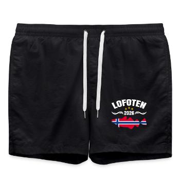 Lofoten 2026 - Badeshorts - Schwarz - Vorne - AI Model Male 185 light (185cm)