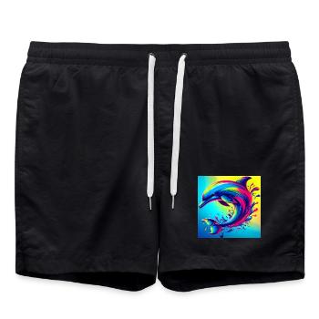 dolphin - Swim Trunks - black - Front - AI Model Male 185 light (185cm)