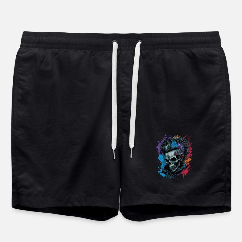 Rainbow Zombie Punk - Swim Trunks - black