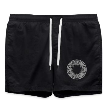 Motif géométrique du mandala - Short de bain - noir - Devant - AI Model Male 185 light (185cm)