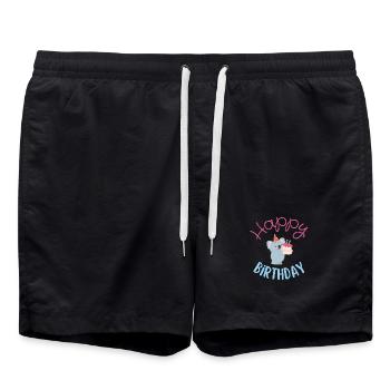 Happy birthday  - Short de bain - noir - Devant - AI Model Male 185 light (185cm)