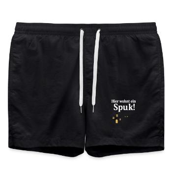 Maison pour chat au charme hanté - Short de bain - noir - Devant - AI Model Male 185 light (185cm)