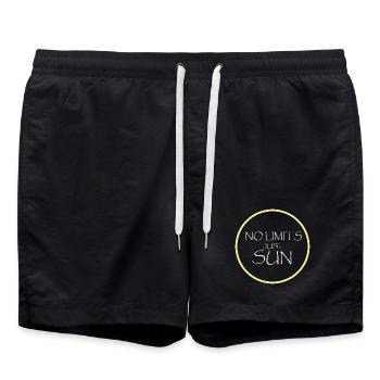 Sun Abstract Fun Motif Maritime Sunset - Swim Trunks - black - Front - AI Model Male 185 light (185cm)