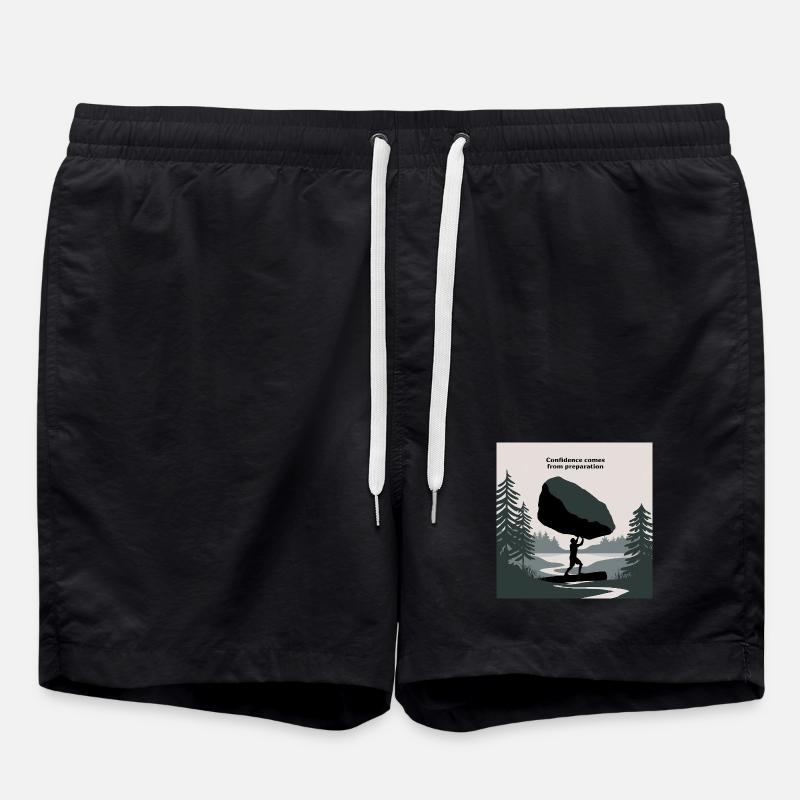 Empowered Balance Nature Success Motivational  - Swim Trunks - black