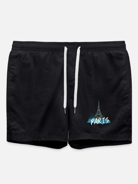 Pariser Eiffelturm mit Kalligraphie - Badeshorts - Schwarz