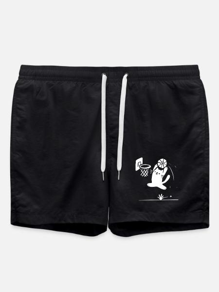Basketball Cat - Swim Trunks - black