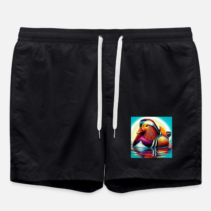 Mandarin duck - Swim Trunks - black