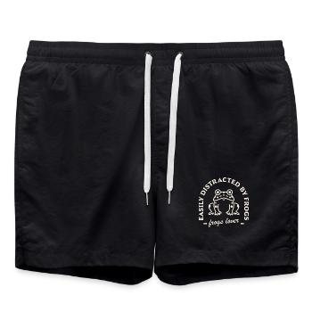 Funny frog lovers humorous quotes - Swim Trunks - black - Front - AI Model Male 185 light (185cm)
