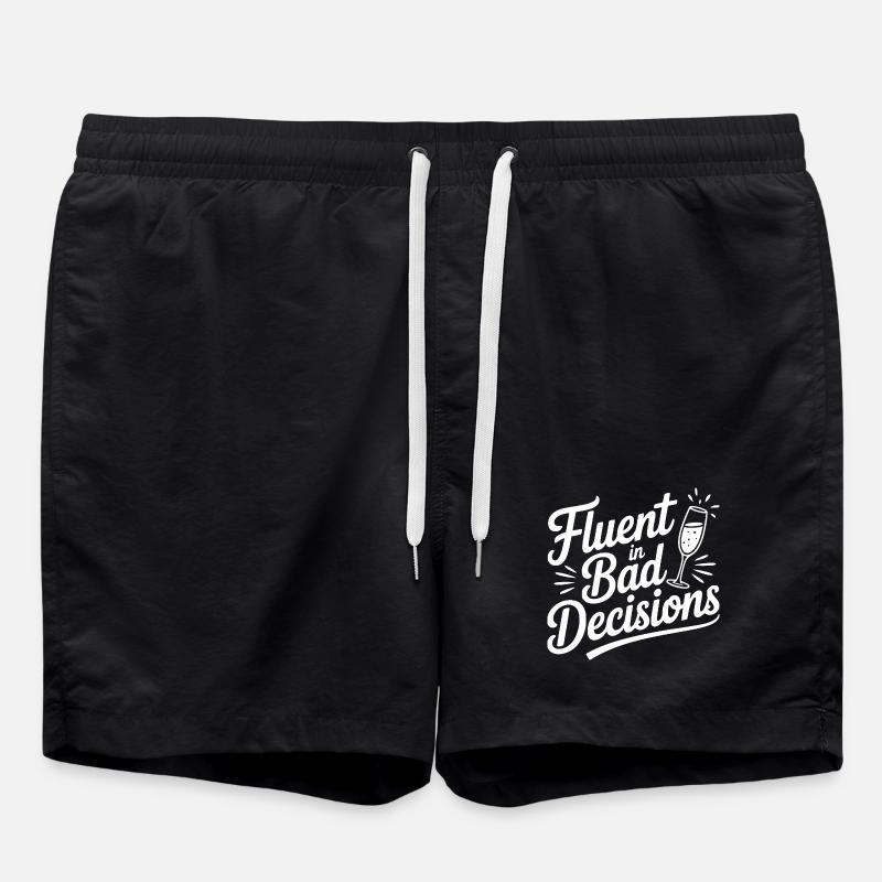 Fluent in Bad Decisions - Swim Trunks - black