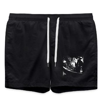 Gothic Cathedrals and Mysterious Doctor Plague - Swim Trunks - black - Front - AI Model Male 185 light (185cm)