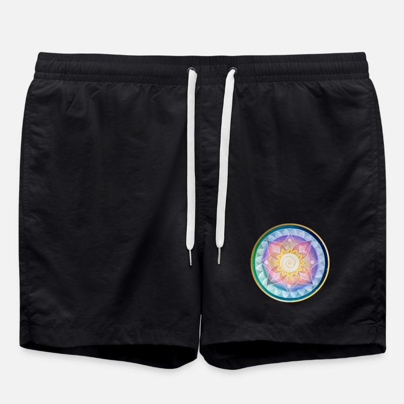 Harmonisches Mandala Meditations design - Badeshorts - Schwarz