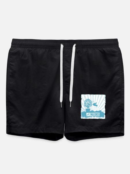 Mallorca Windmill and Design - Swim Trunks - black