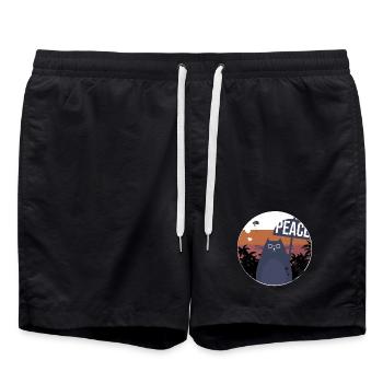 Cat Vintage Design Gift - Swim Trunks - black - Front - AI Model Male 185 light (185cm)