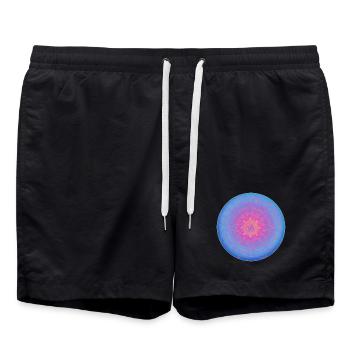 Mandala de rêve en bleu-violet - Short de bain - noir - Devant - AI Model Male 185 light (185cm)