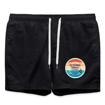 Greek sunset look Crete - Swim Trunks - black - Front - AI Model Male 185 light (185cm)