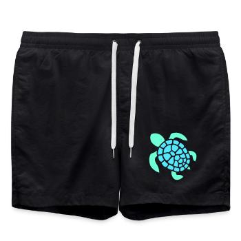 Logo de tortue Icône de motif de carapace de tortue - Short de bain - noir - Devant - AI Model Male 185 light (185cm)