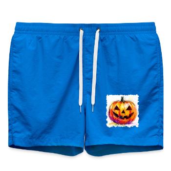 Colorful Pumpkin Jack-O-Lantern - Swim Trunks - cobalt blue - Front