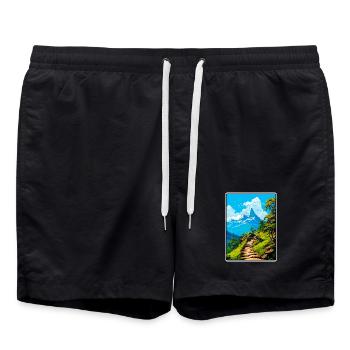 Poon Hill Nepal Snow Peak Trail Adventure - Swim Trunks - black - Front - AI Model Male 185 light (185cm)