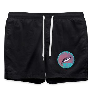 Delfin Shelter Kreis - Badeshorts - Schwarz - Vorne - AI Model Male 185 light (185cm)