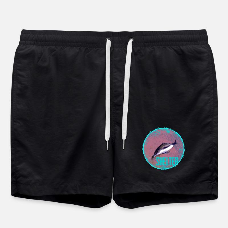 Dolphin Shelter Circle - Swim Trunks - black