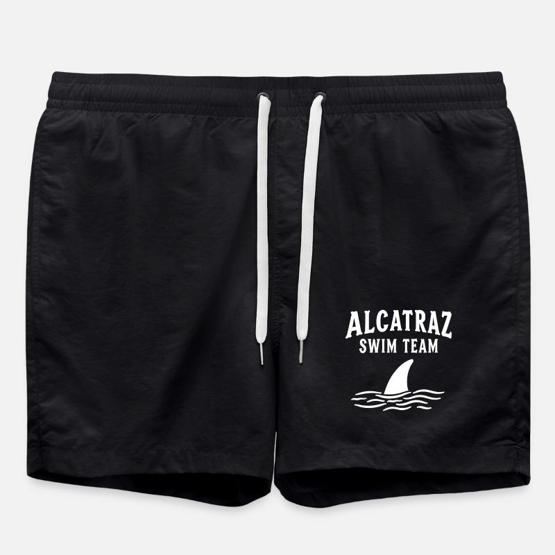 Alcatraz Swim Team Irony Saying - Swim Trunks - black