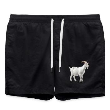 Portrait de chèvre de montagne blanche - Short de bain - noir - Devant - AI Model Male 185 light (185cm)