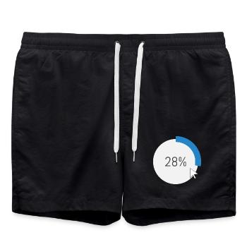 Blauer Fortschritt Ring IT Software PC Computer  - Badeshorts - Schwarz - Vorne - AI Model Male 185 light (185cm)