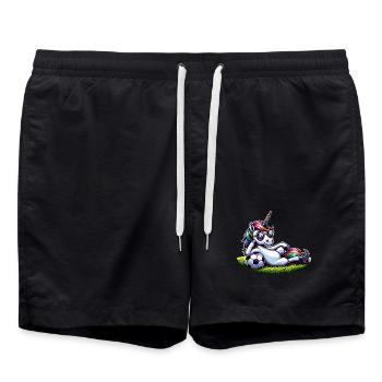 Unicorn Football Rainbow Casual Sunglasses - Swim Trunks - black - Front - AI Model Male 185 light (185cm)