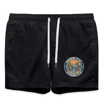 Gartenarbeit ist mein Ruhestand - Badeshorts - Schwarz - Vorne - AI Model Male 185 light (185cm)