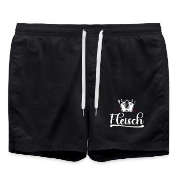 Logo du gril à tête de taureau de viande 2023 - Short de bain - noir - Devant - AI Model Male 185 light (185cm)