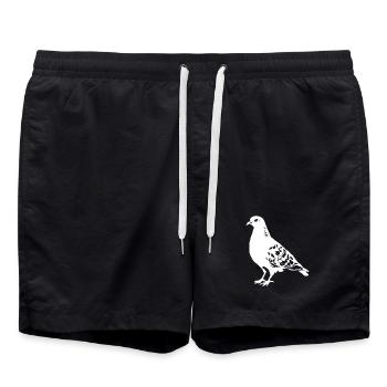 Dessin de colombe - Short de bain - noir - Devant - AI Model Male 185 light (185cm)