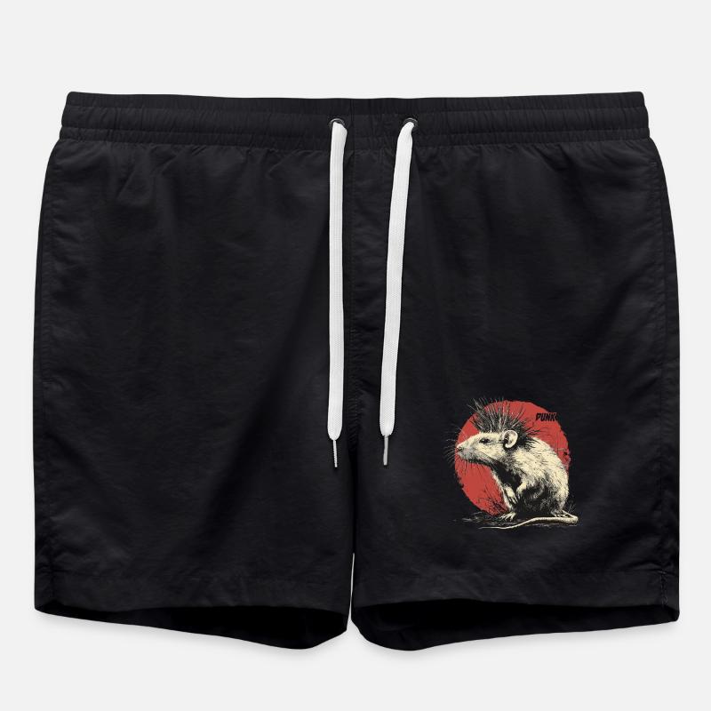 Punk Rock Rat - Swim Trunks - black