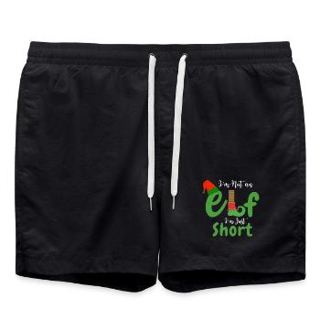 I'm Not Short I Am Elf  - Swim Trunks - black - Front - AI Model Male 185 light (185cm)