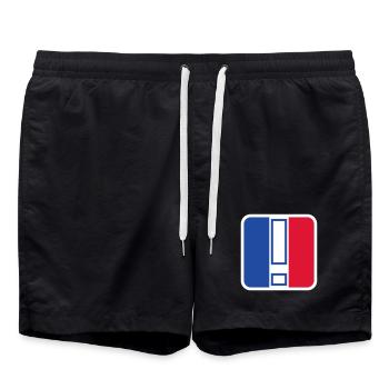 Icône de la Ligue d’Exclamation – Sportfan Design - Short de bain - noir - Devant - AI Model Male 185 light (185cm)