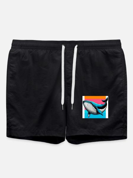 whale - Swim Trunks - black