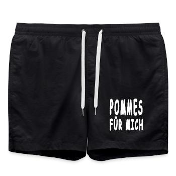 French fries - Swim Trunks - black - Front - AI Model Male 185 light (185cm)