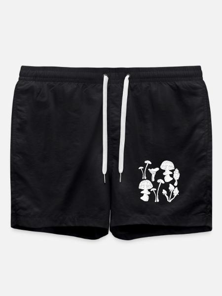 Mushroom picking autumn - Swim Trunks - black