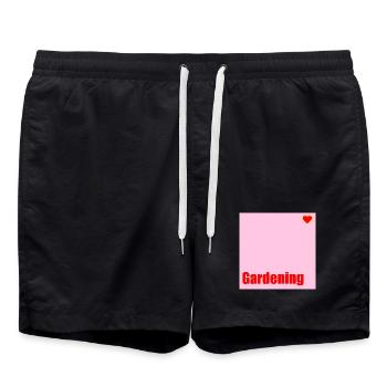 Gartenarbeit Liebe Garten - Badeshorts - Schwarz - Vorne - AI Model Male 185 light (185cm)