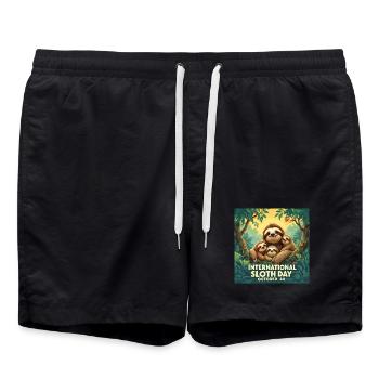 Journée internationale de la paresse en famille - Short de bain - noir - Devant - AI Model Male 185 light (185cm)