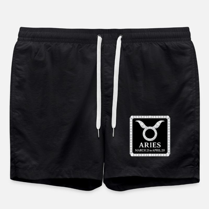 Zodiac sign Aries - Swim Trunks - black