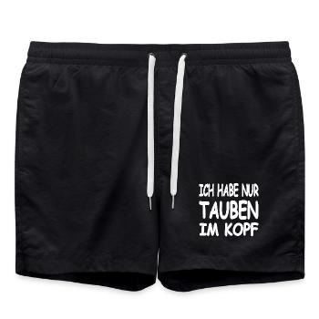 Doves - Swim Trunks - black - Front - AI Model Male 185 light (185cm)