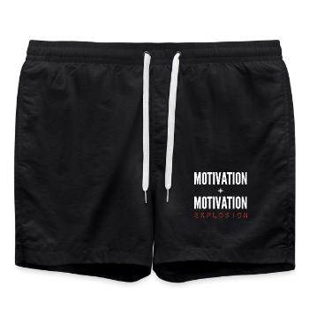 Motivation + Motivation = Explosion - Badeshorts - Schwarz - Vorne - AI Model Male 185 light (185cm)