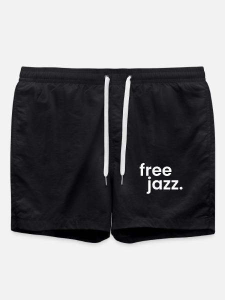 free jazz bold and simple logo - Swim Trunks - black