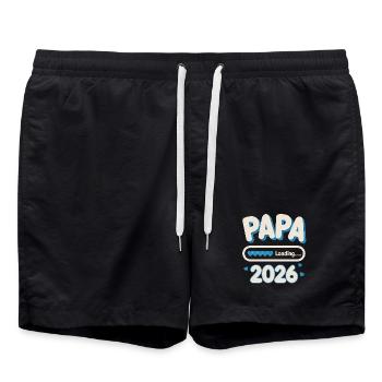 Papa Loading 2026 - Swim Trunks - black - Front - AI Model Male 185 light (185cm)