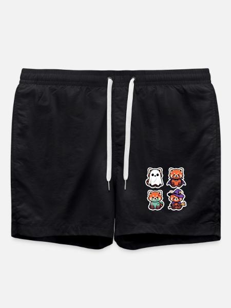 Halloween Kawaii Panda Niedlich Kostüm Geschenk - Badeshorts - Schwarz