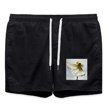 White Poppy - Swim Trunks - black - Front - AI Model Male 185 light (185cm)