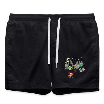 Winter Magic Christmas - Swim Trunks - black - Front - AI Model Male 185 light (185cm)