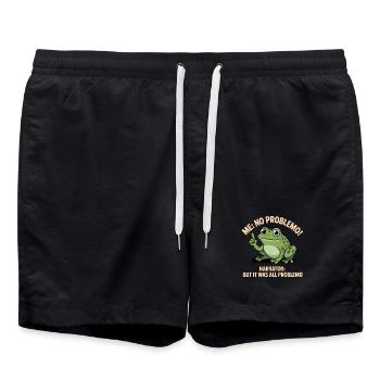 No Problemo - Funny Frog T-Shirt - Swim Trunks - black - Front - AI Model Male 185 light (185cm)